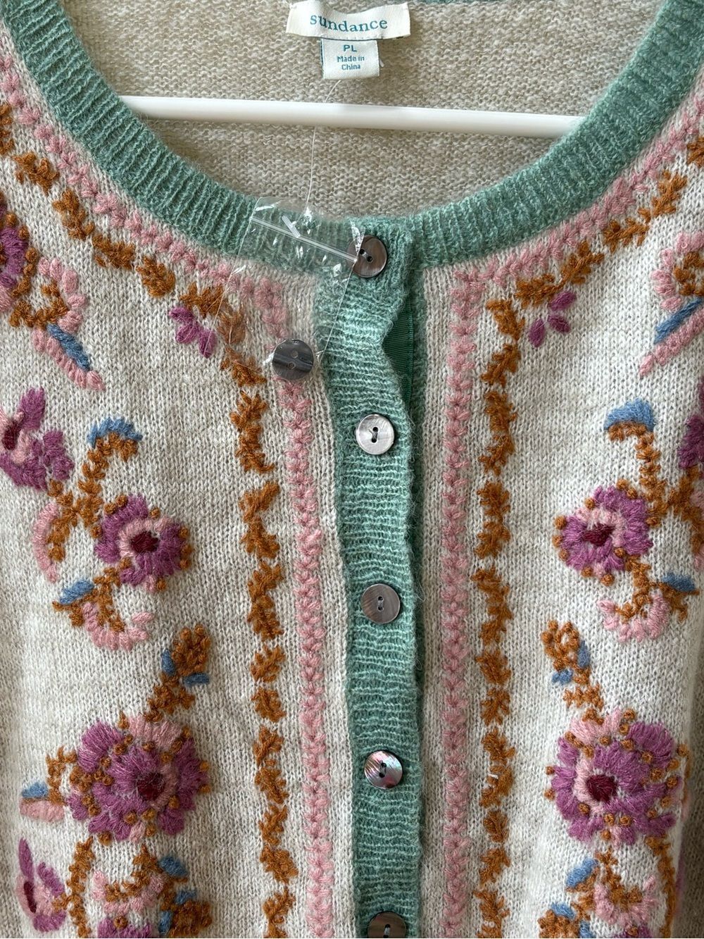 Sundance Floral Embroidered Wool Blend Cardigan - Picture 3 of 6